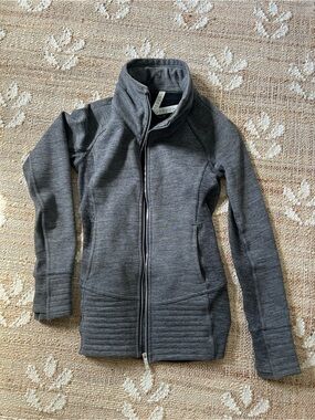 lululemon athletica Heathered Light Grey Bomber Jacket